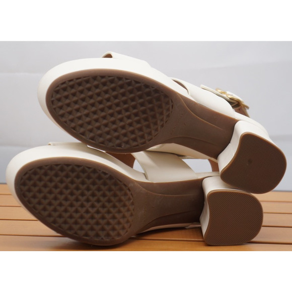 Aerosoles Women's US 7M Camera Platform Sandal Eggshell Leather - Picture 10 of 13